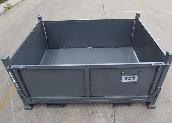 Forklift Q235 Steel Stillage Cage Pallet Storage Bins Corrosion Protection