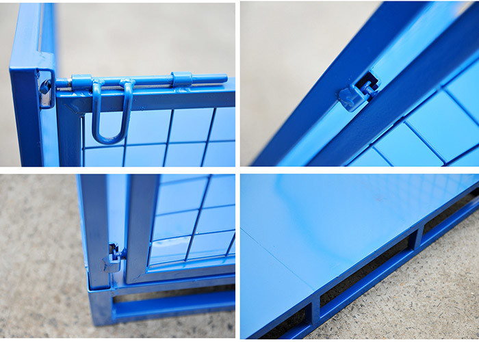 Detachable Side Pallets Cage Stillage Crates With Wire Mesh Panel