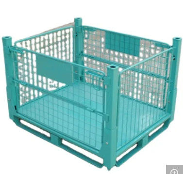 Powder Coated Steel Stillage Pallet Cage 800mm Depth Foldable